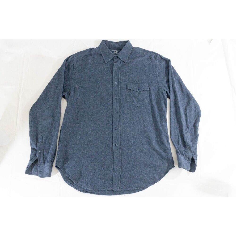 Grayers Clothiers Navy Blue Cotton Flannel Button Down Shirt Mens Large